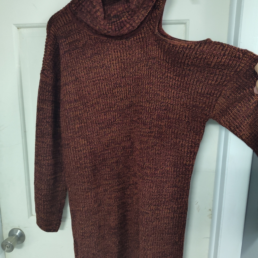 Maurices Brown Cowl Neck Sweater Dress
